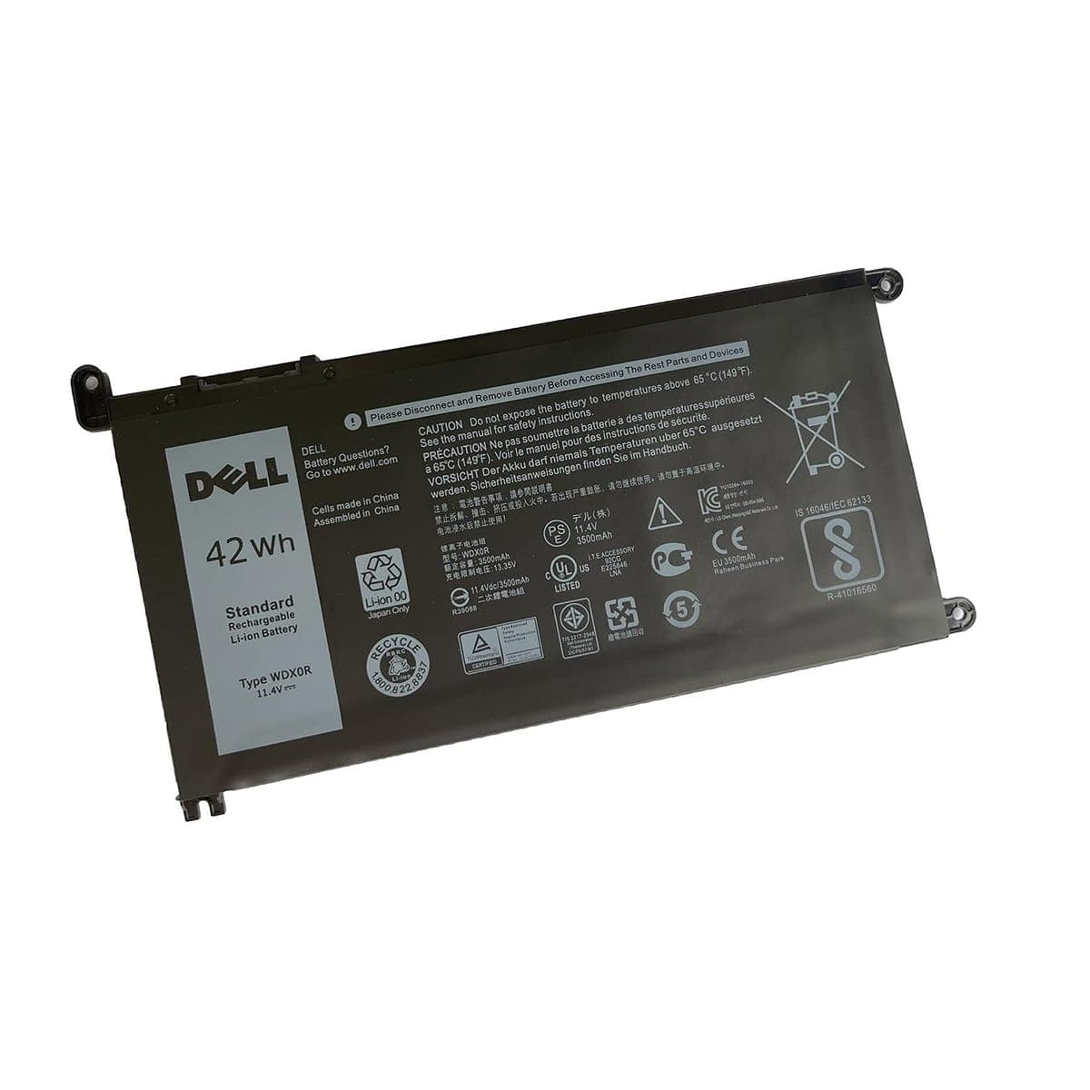 Dell Inspiron Battery (WDX0R) - Compatible with Inspiron 13 5368/5378/7368/7378, 14 5468/7460, 15 5567/5568/7560